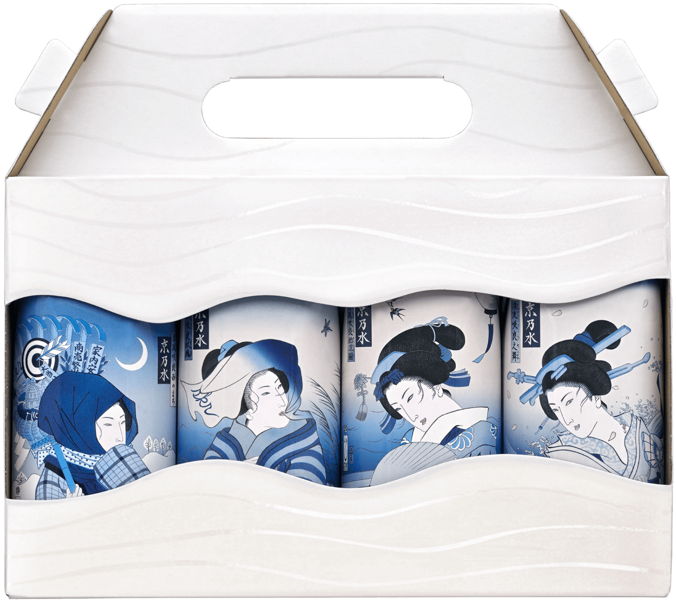 Kyoto Ukiyoe Water Gift Set Set of 4 Cartons of Mineral Water(330ml each)